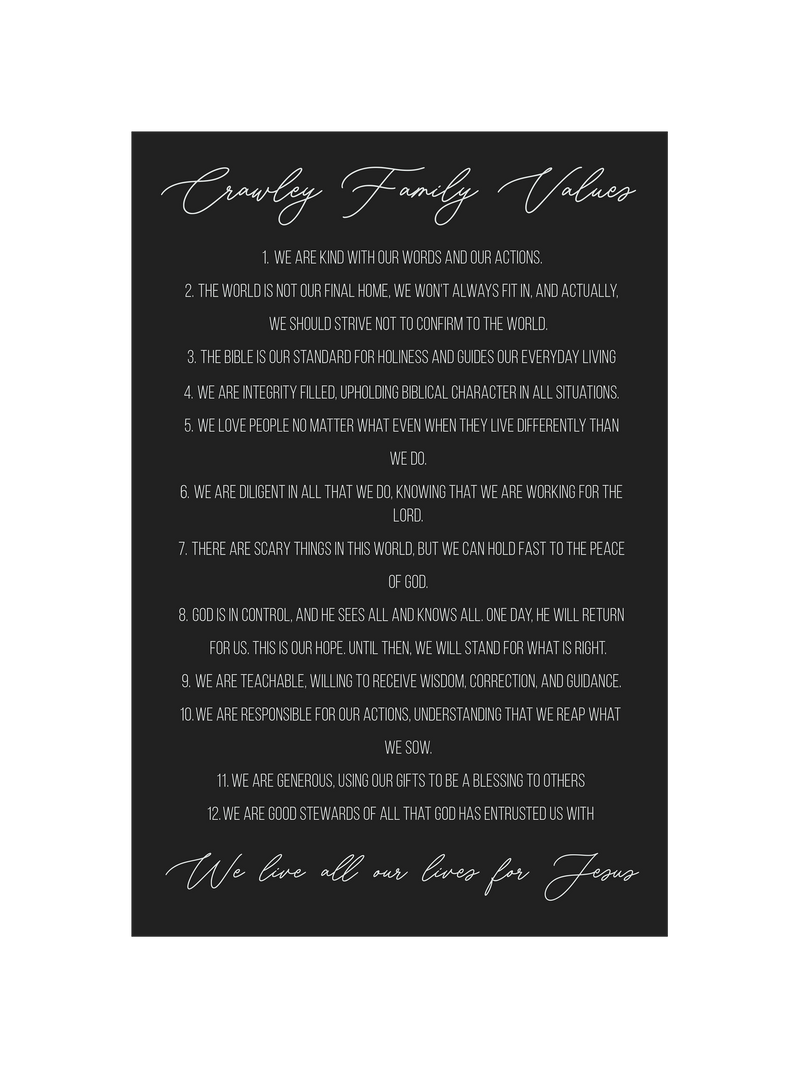 Family Values | Personalized