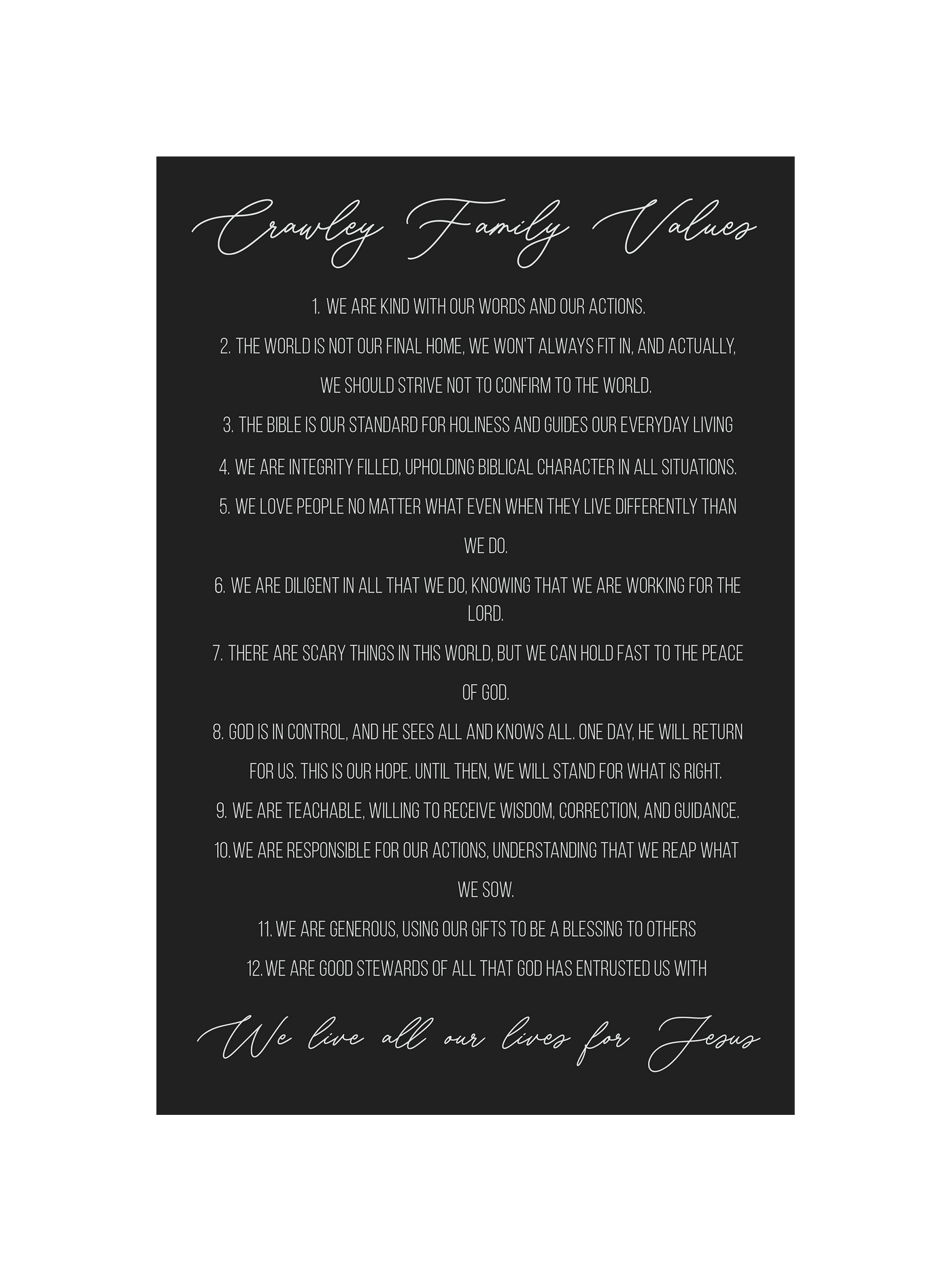 Family Values | Personalized