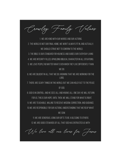 Family Values | Personalized