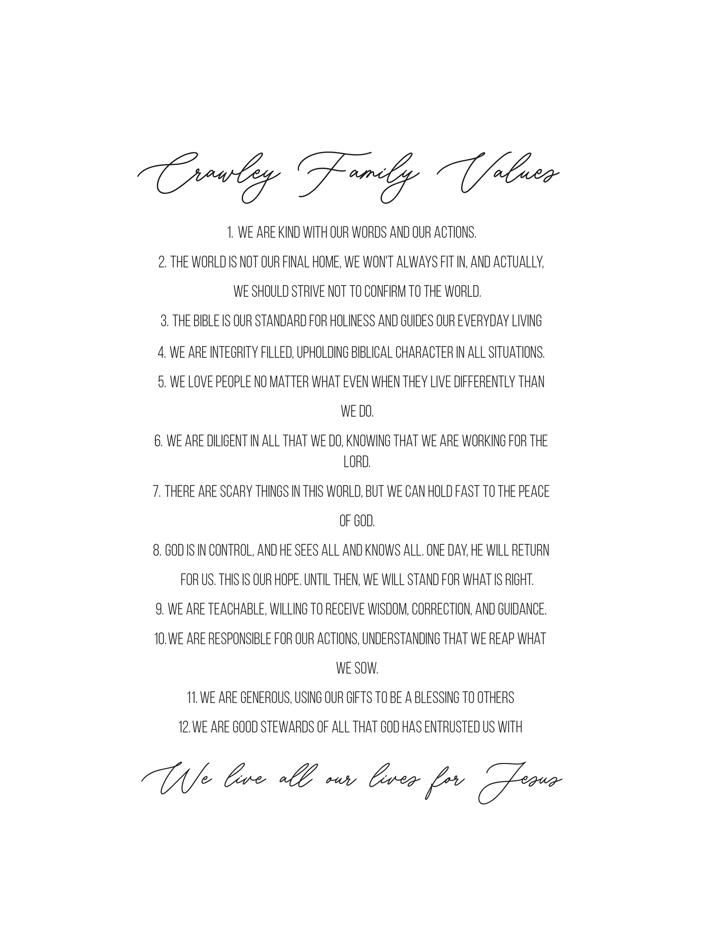 Family Values | Personalized