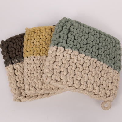 Colorblock Crocheted Pot Holder | 3 Styles