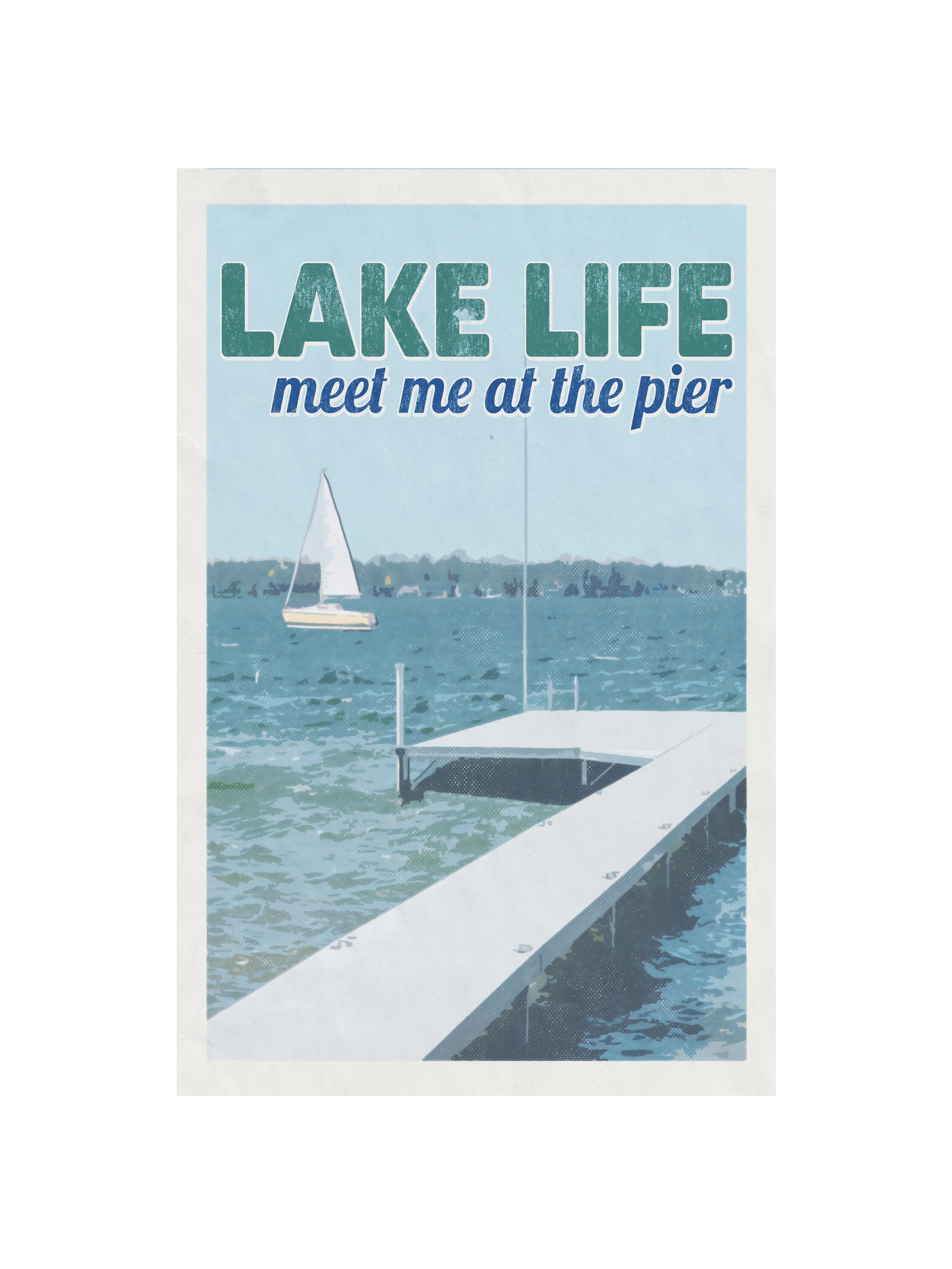 Lake Life Vintage Poster