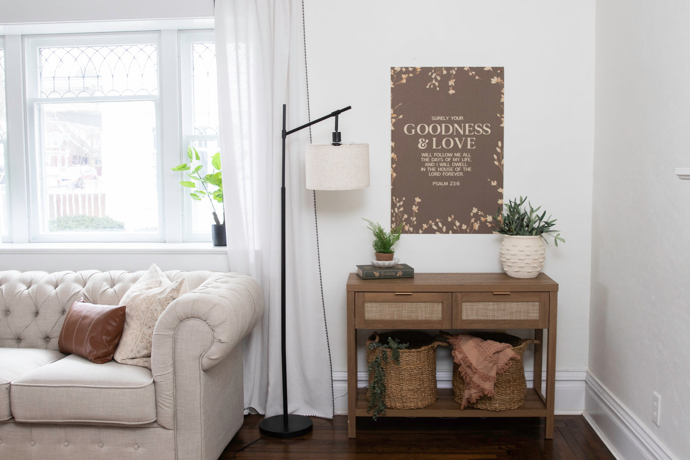 Banner Goodness Goodness & Love | Canvas Banner – Joyfully Said