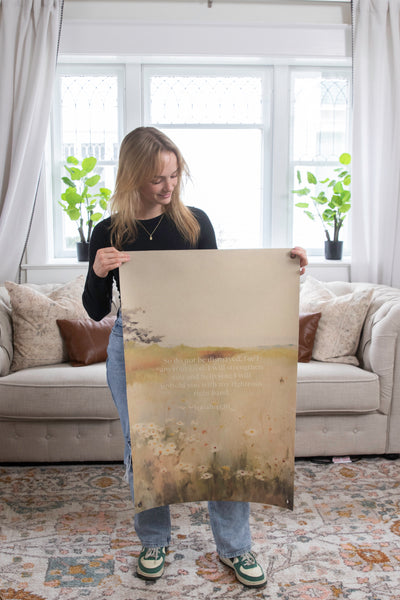 I Will Strengthen You Vintage Art | Canvas Banner