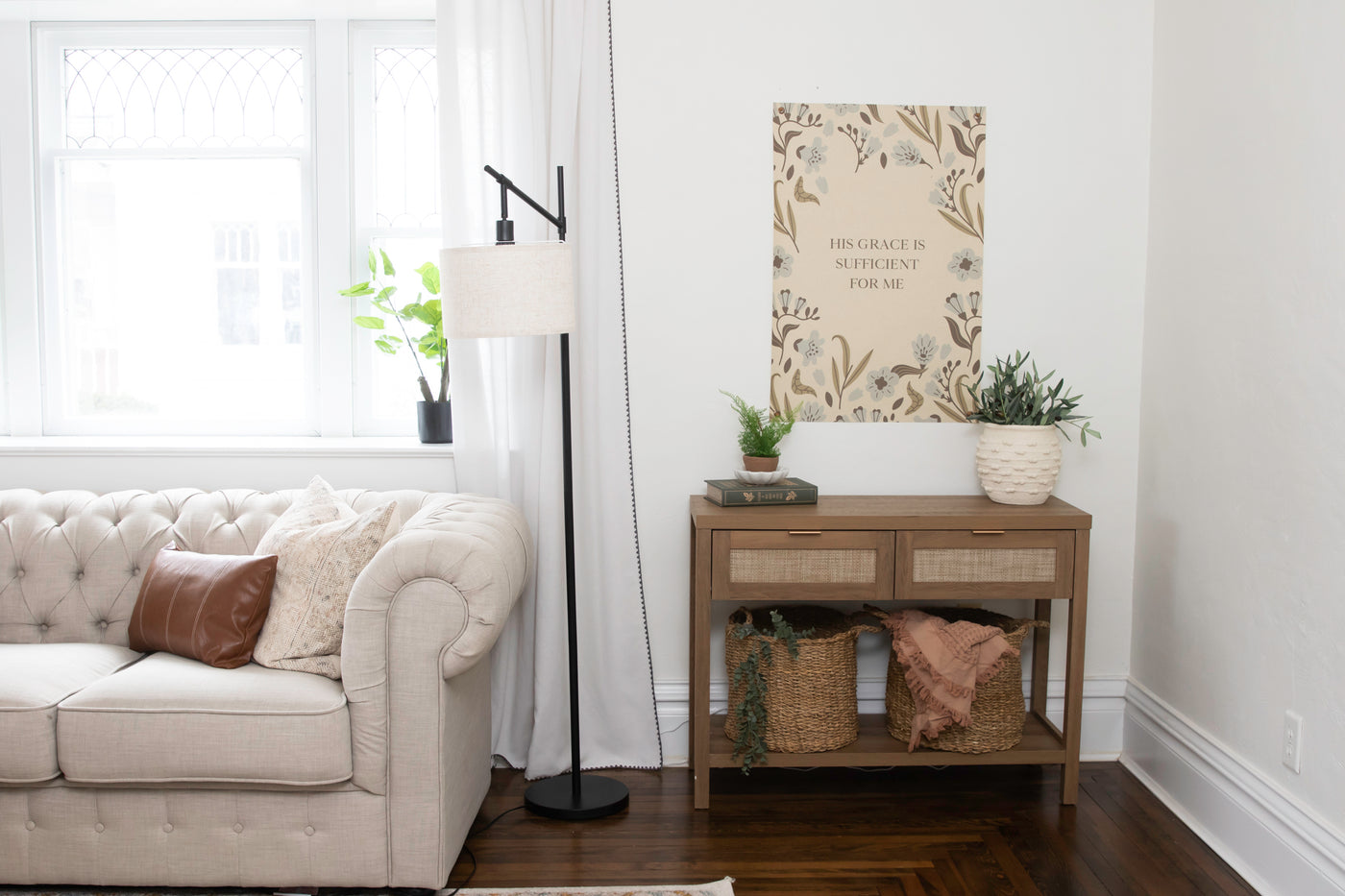 His Grace is Sufficient | Canvas Banner