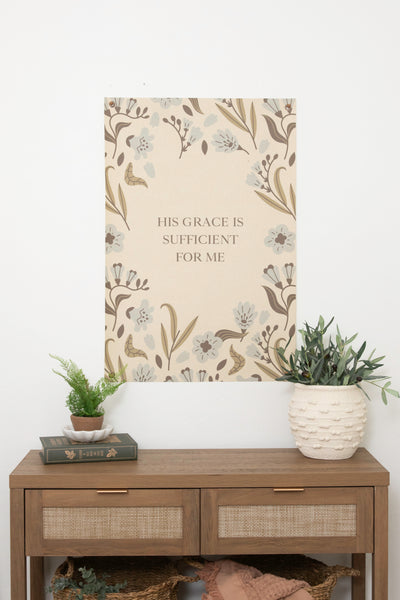 His Grace is Sufficient | Canvas Banner