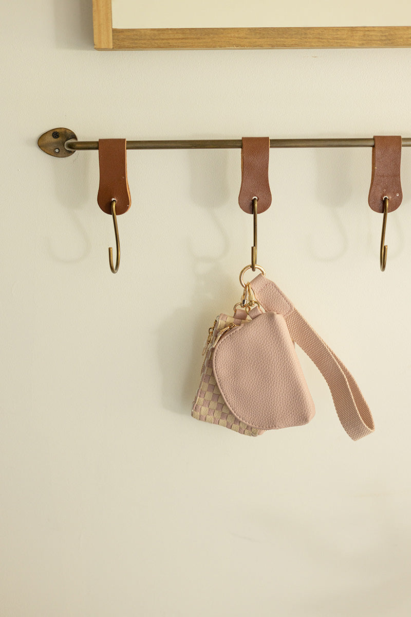 Woven Checkered Dual Wristlet | 3 Colors