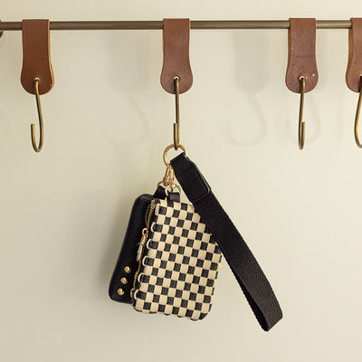 Woven Checkered Dual Wristlet | 3 Colors