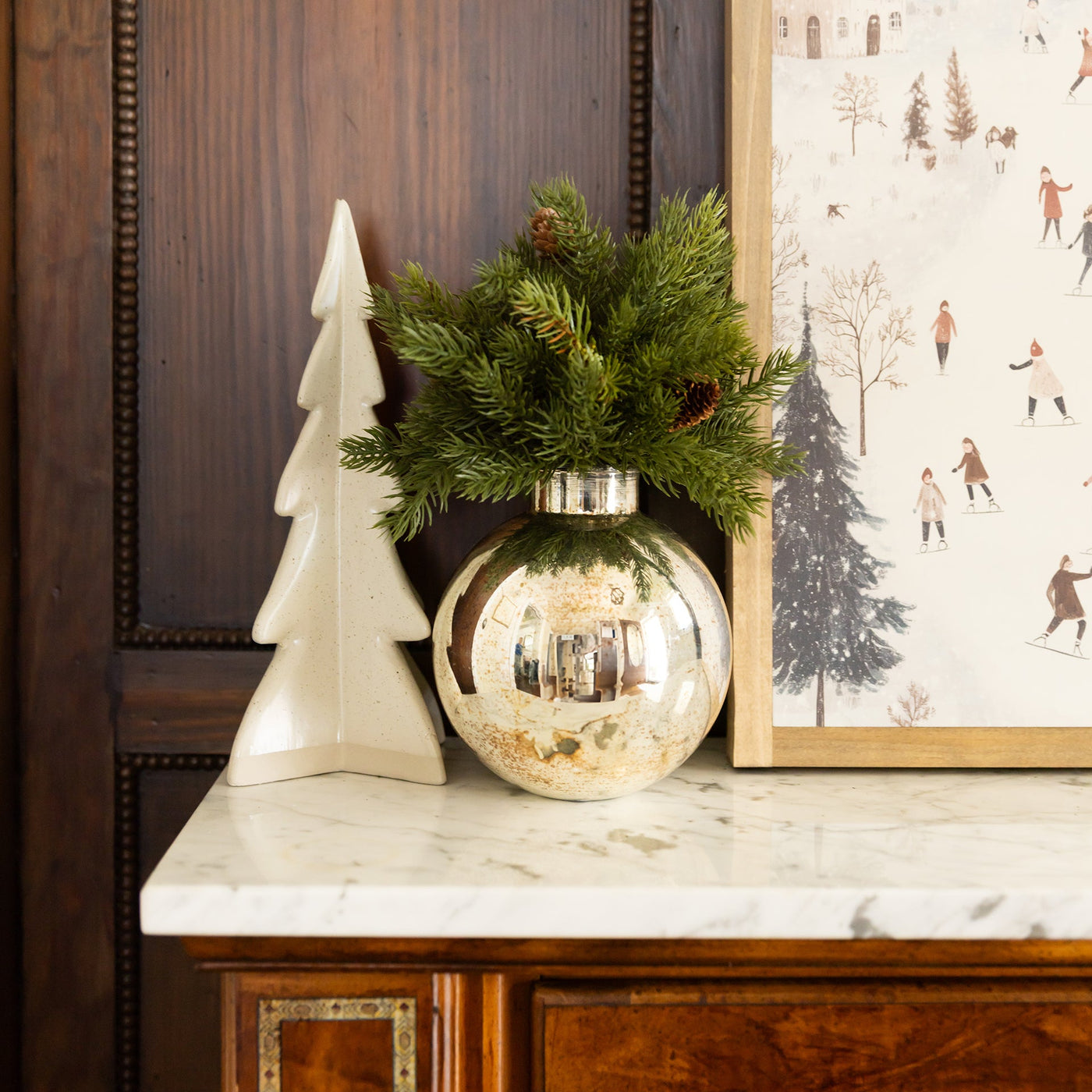 Mercury Glazed Gold Ball Vase | 2 Sizes