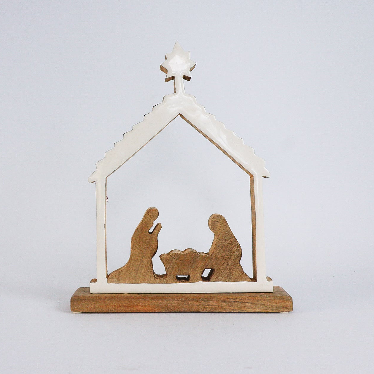 Wood and Enamel Nativity Scene