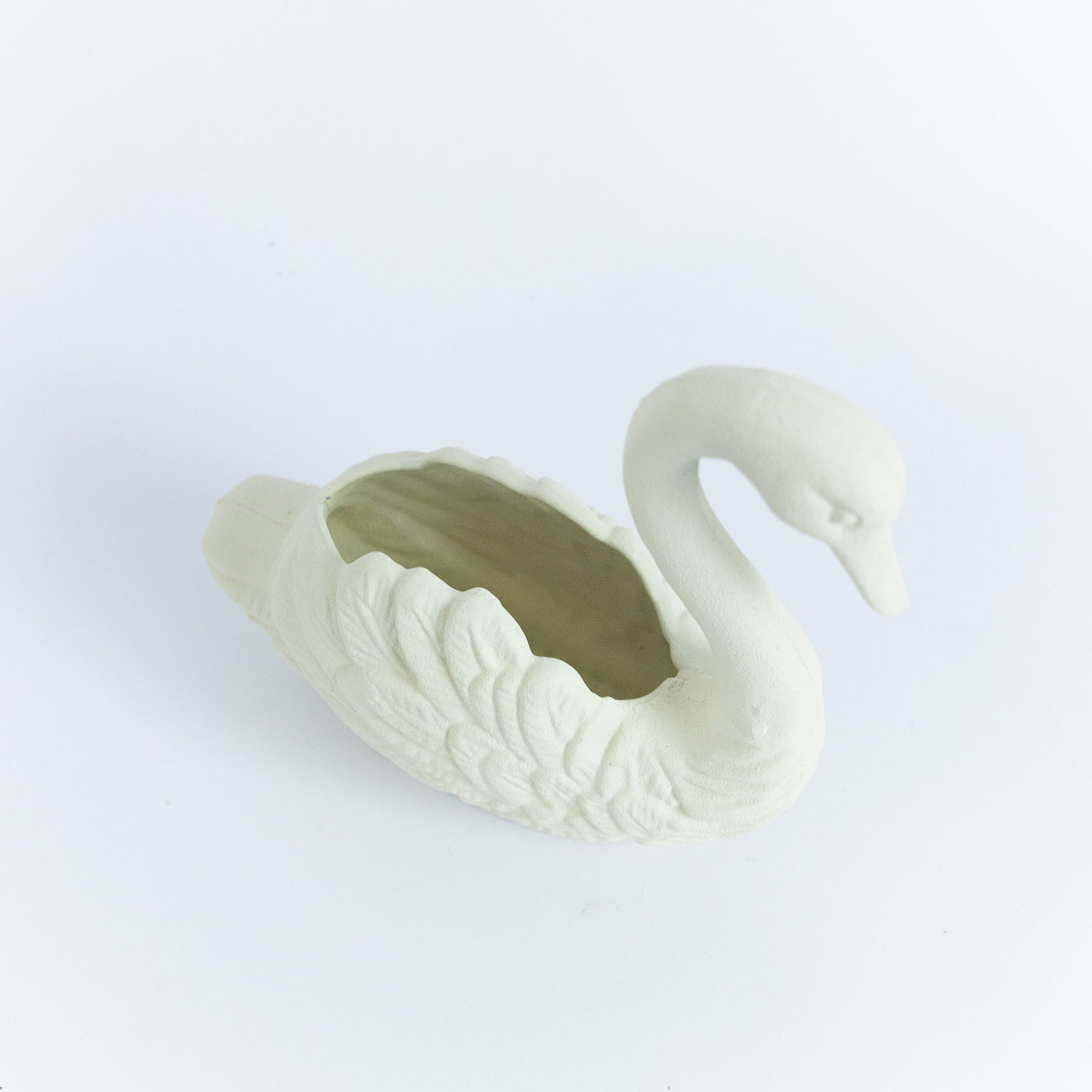 Vintage-Inspired Cast Iron Swan Container
