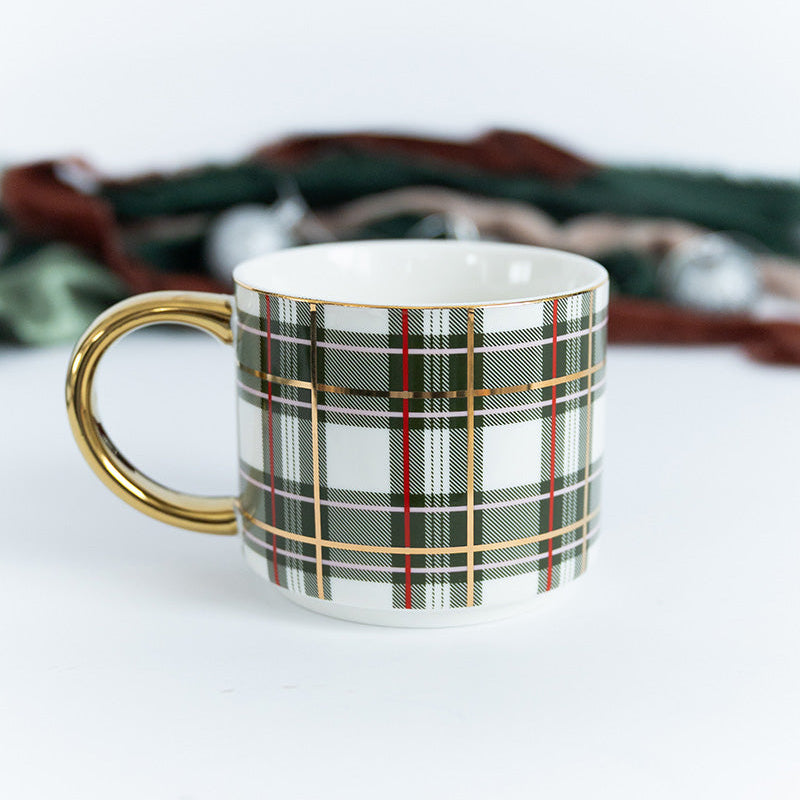 Green Plaid Coffee Mug