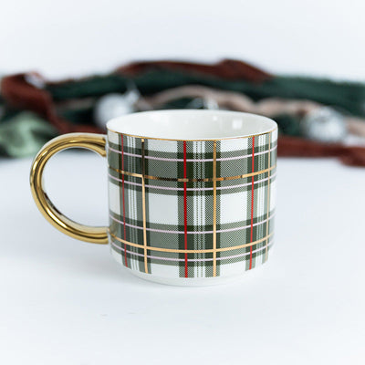 Green Plaid Coffee Mug