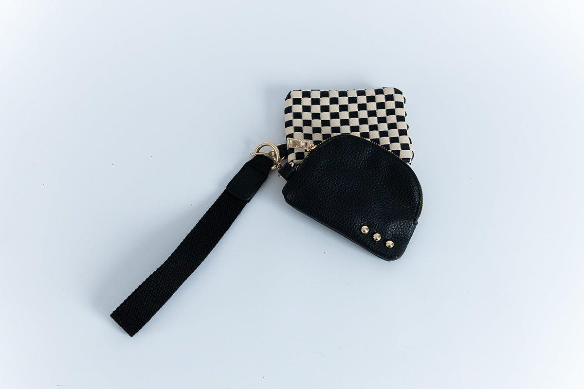 Woven Checkered Dual Wristlet | 3 Colors