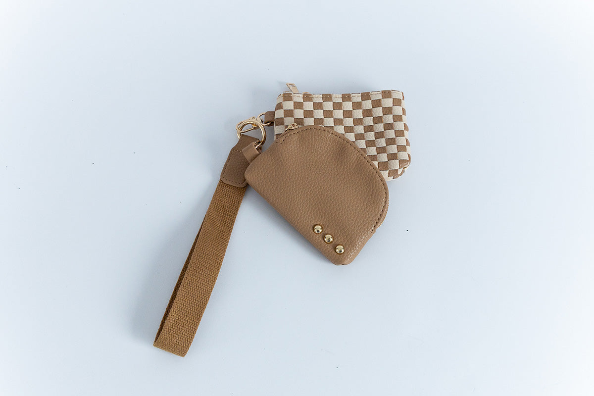 Woven Checkered Dual Wristlet | 3 Colors