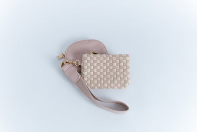 Woven Checkered Dual Wristlet | 3 Colors
