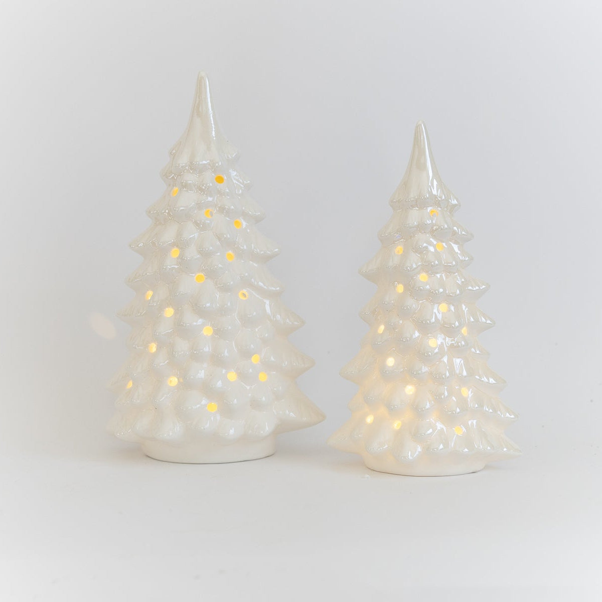Vintage-Inspired Stoneware Light Up Tree | 2 Sizes
