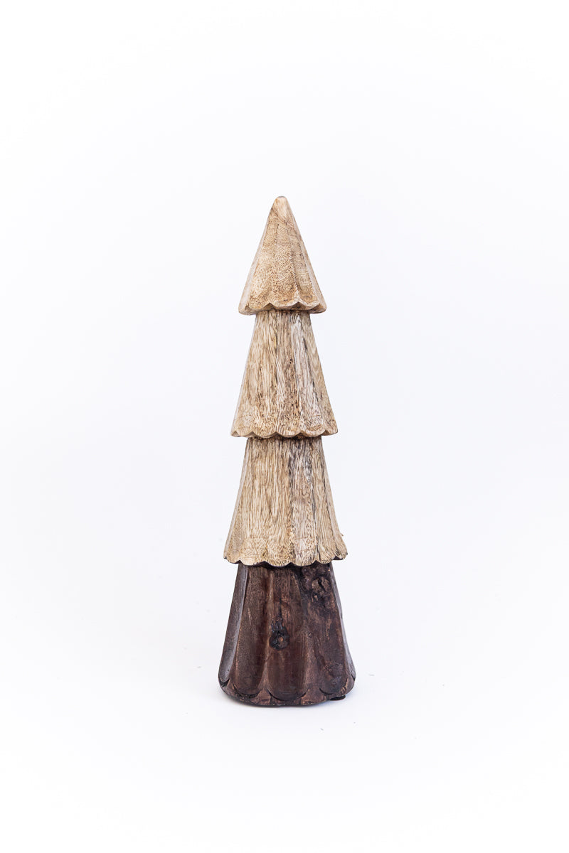 Carved Two-Toned Wooden Tree | 2 Sizes