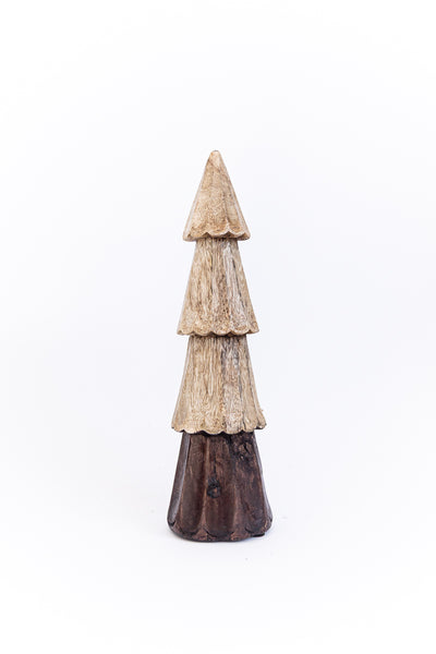Carved Two-Toned Wooden Tree | 2 Sizes