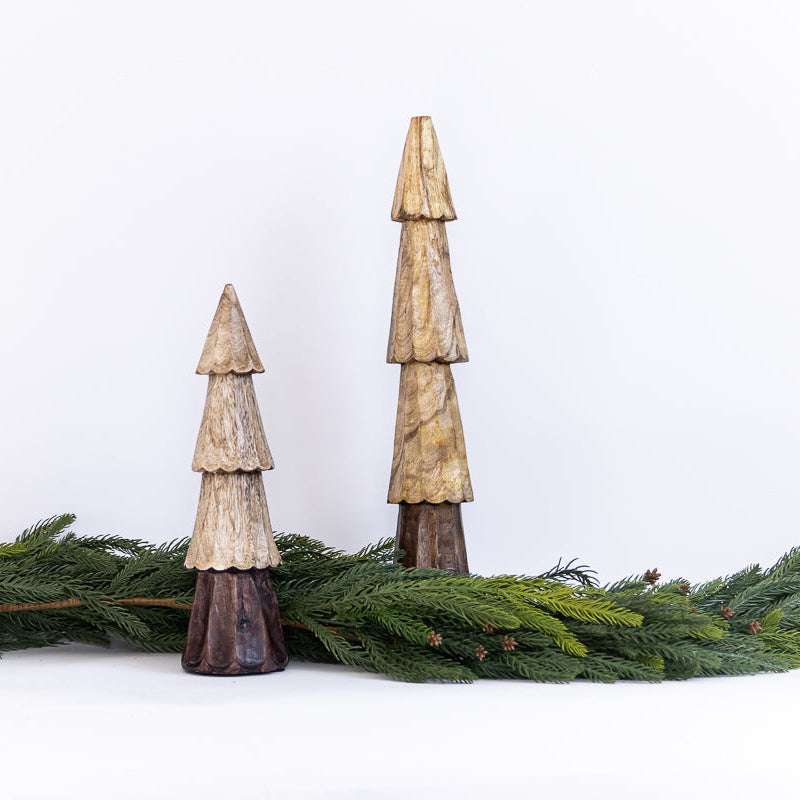 Carved Two-Toned Wooden Tree | 2 Sizes