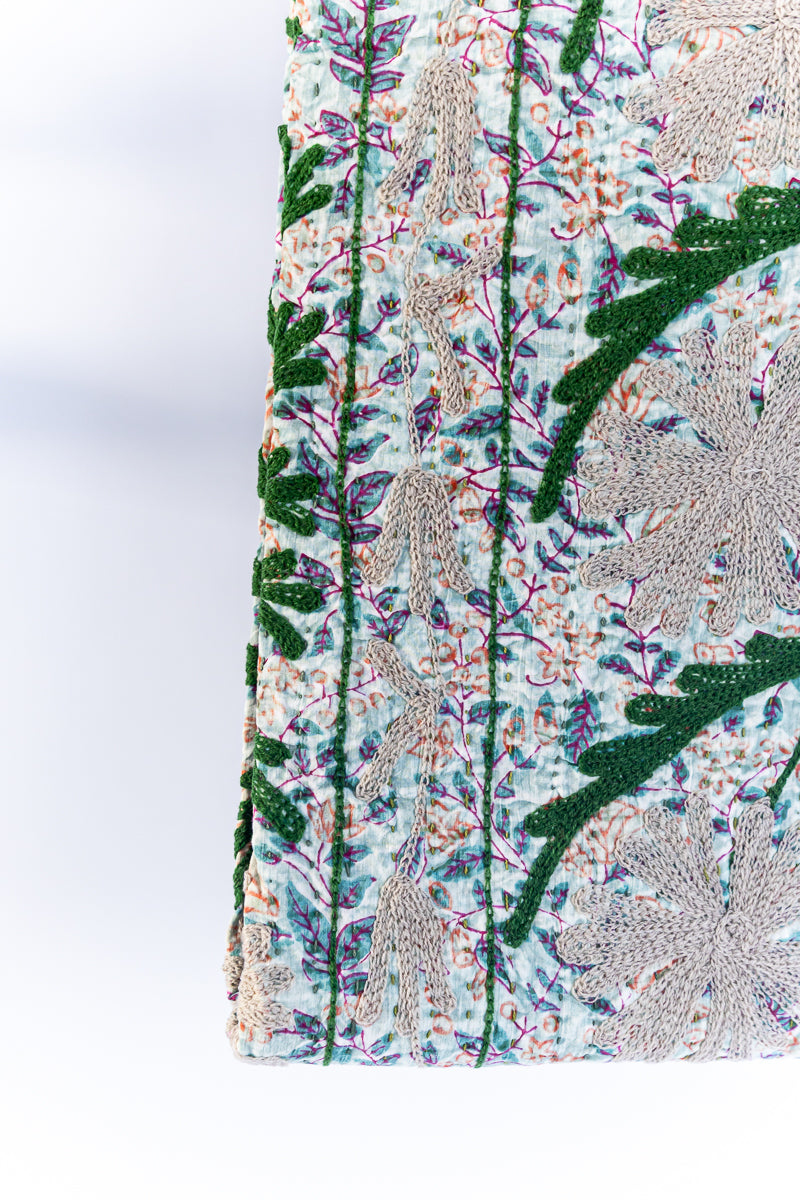 HO HO HO Hand-Embroidered Throw