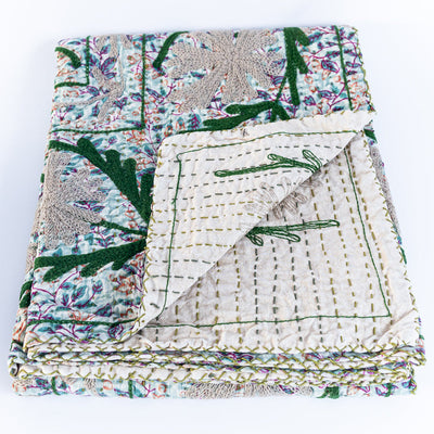 HO HO HO Hand-Embroidered Throw