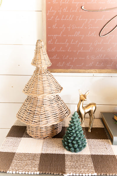 Festive Woven Wicker Tree | 2 Sizes