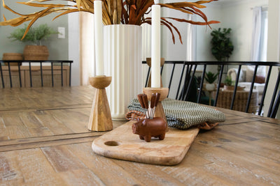 Winifred Mango Wood Candlestick Set