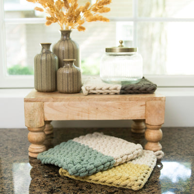 Colorblock Crocheted Pot Holder | 3 Styles