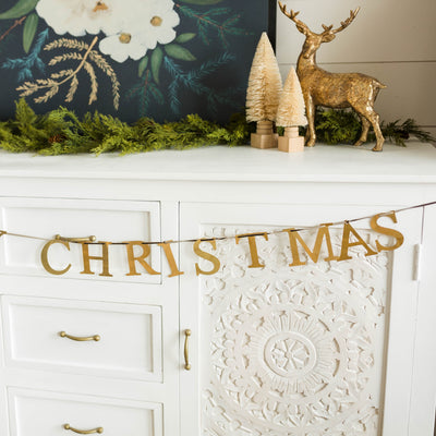 Brass Merry Christmas Garland