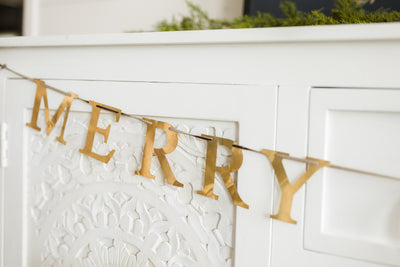 Brass Merry Christmas Garland