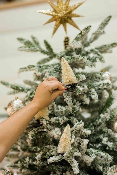 Bottle Brush Tree Ornaments | Set of 6