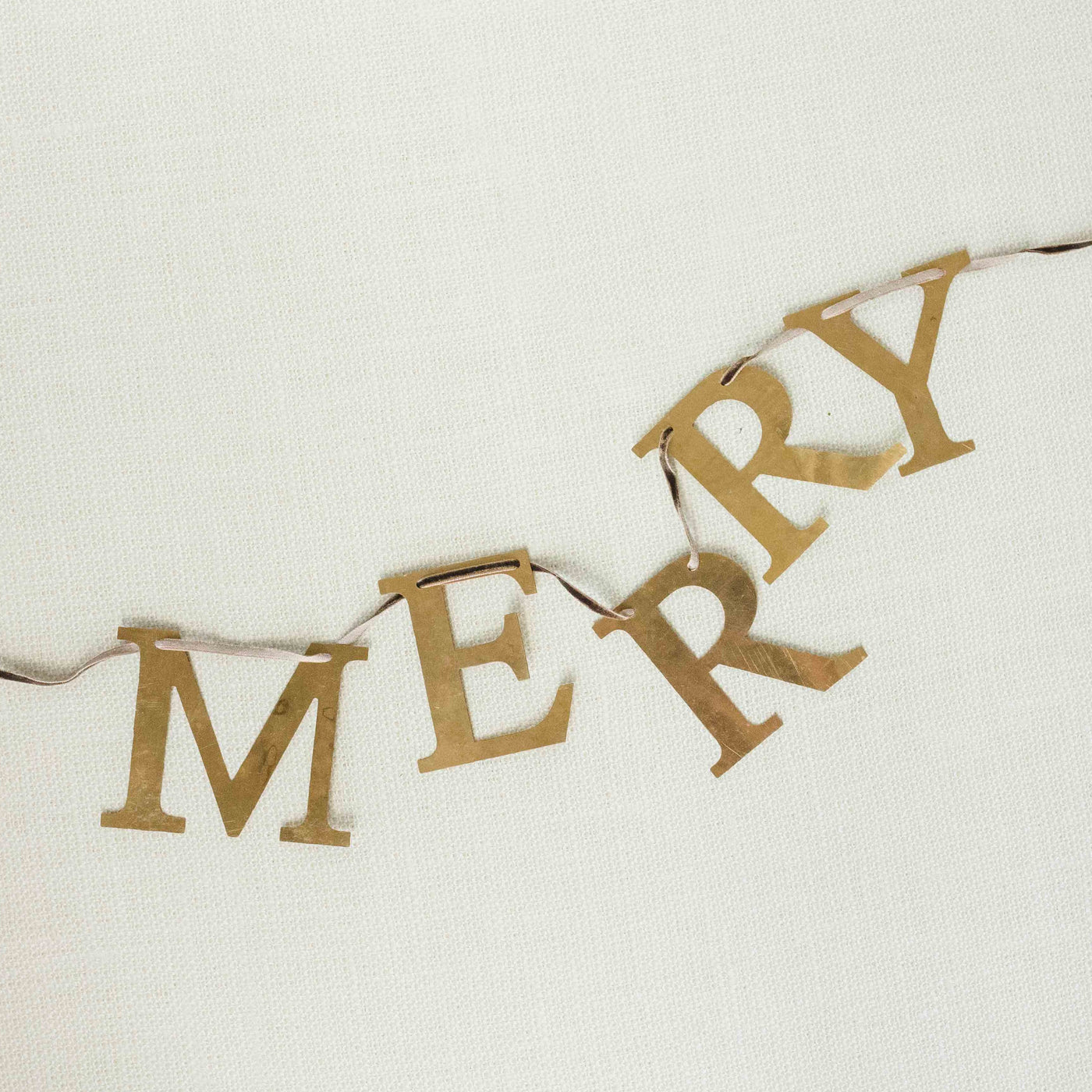 Brass Merry Christmas Garland