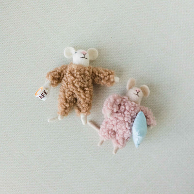 Wool Mice Ornaments | Set of 2