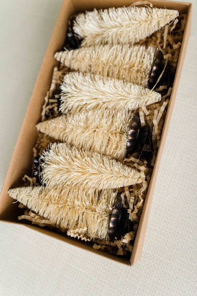 Bottle Brush Tree Ornaments | Set of 6