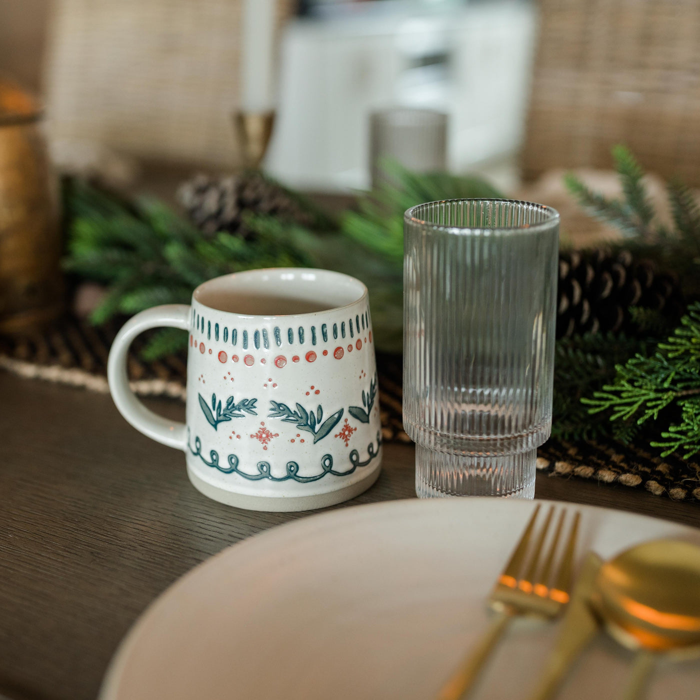 Hand Stamped Holiday Mugs | 4 Styles