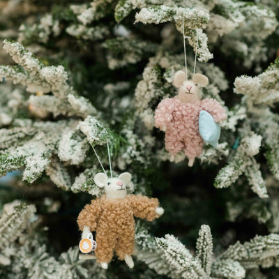 Wool Mice Ornaments | Set of 2