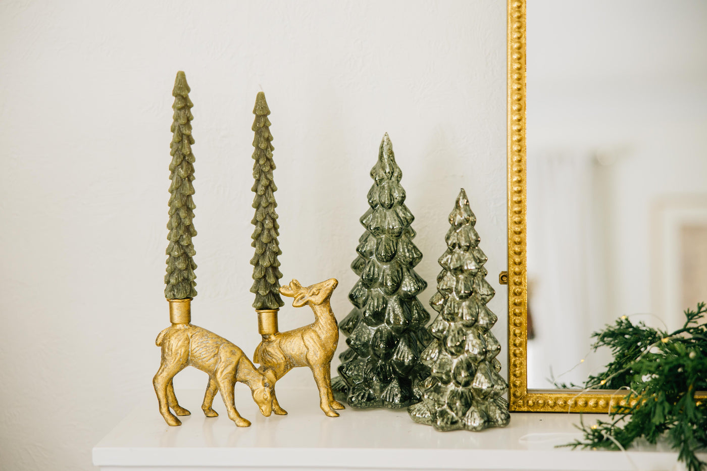 Cast Iron Deer Taper Holder | Set of 2