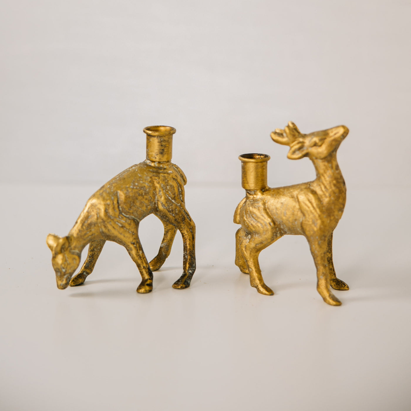Cast Iron Deer Taper Holder | Set of 2