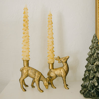 Cast Iron Deer Taper Holder | Set of 2