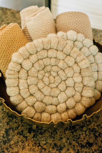 Wool Felt Ball Trivet | 3 Colors