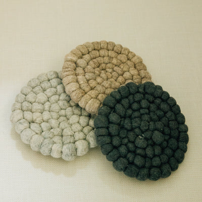 Wool Felt Ball Trivet | 3 Colors