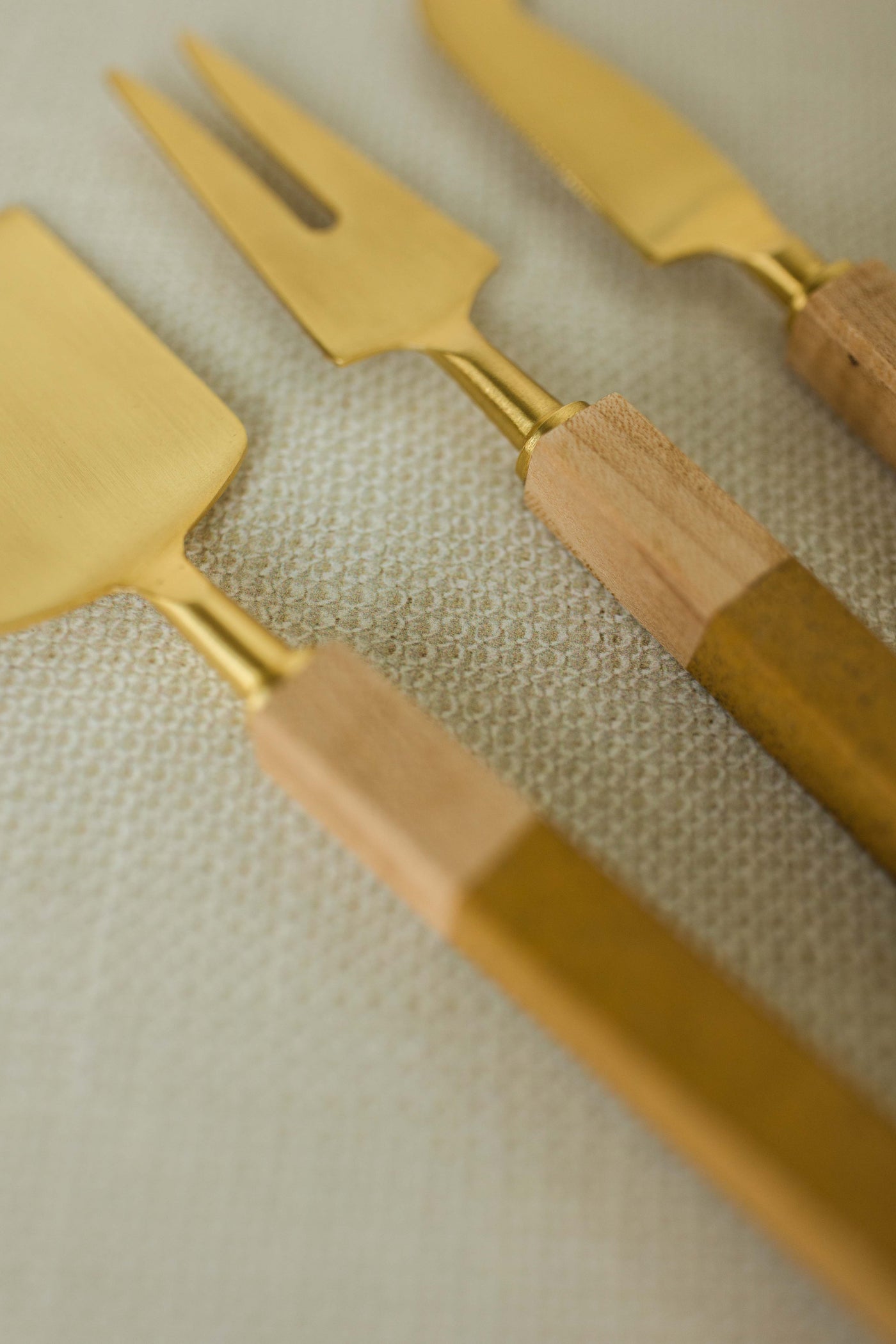 Brushed Gold Cheese Knives