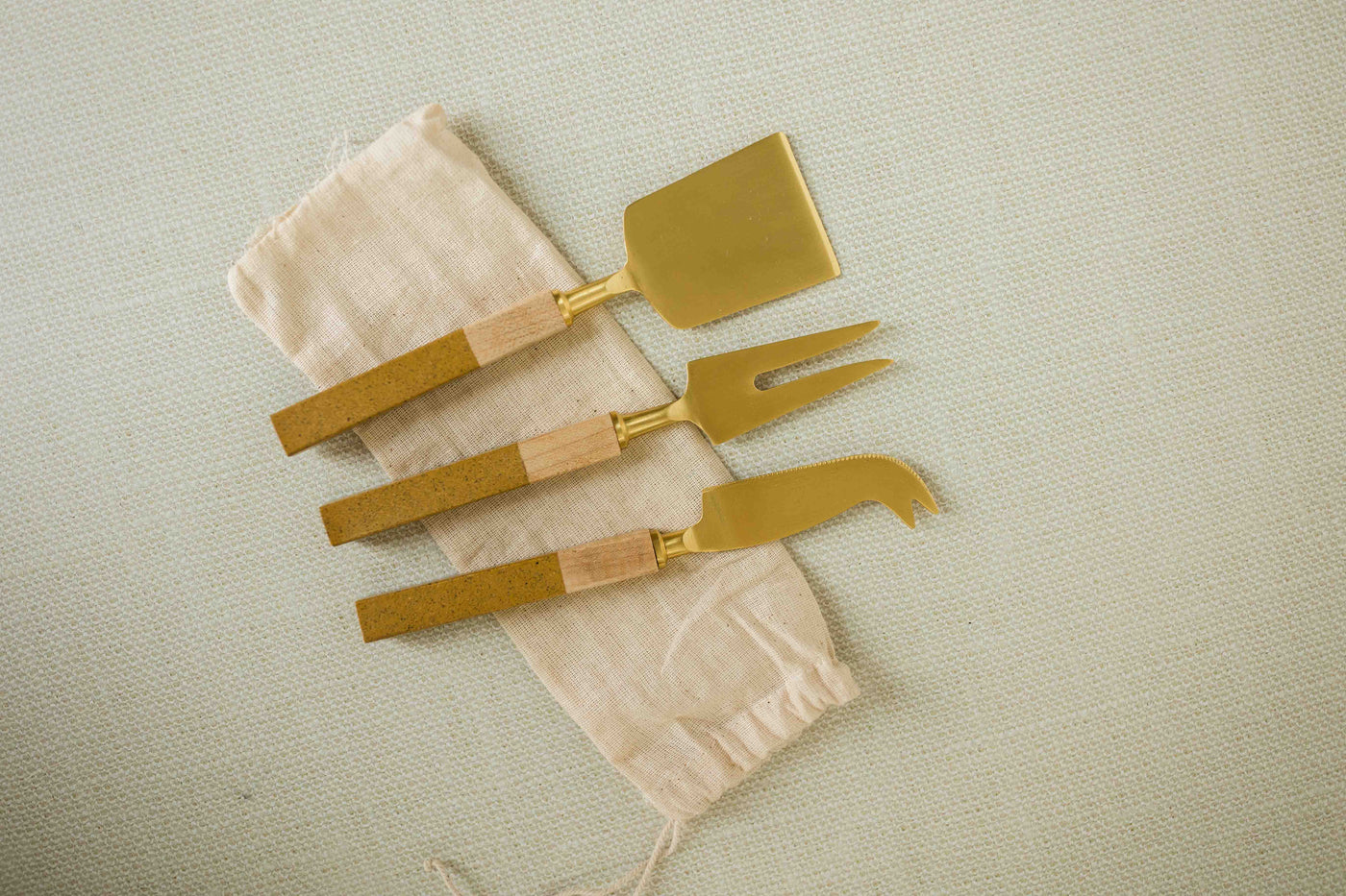 Brushed Gold Cheese Knives