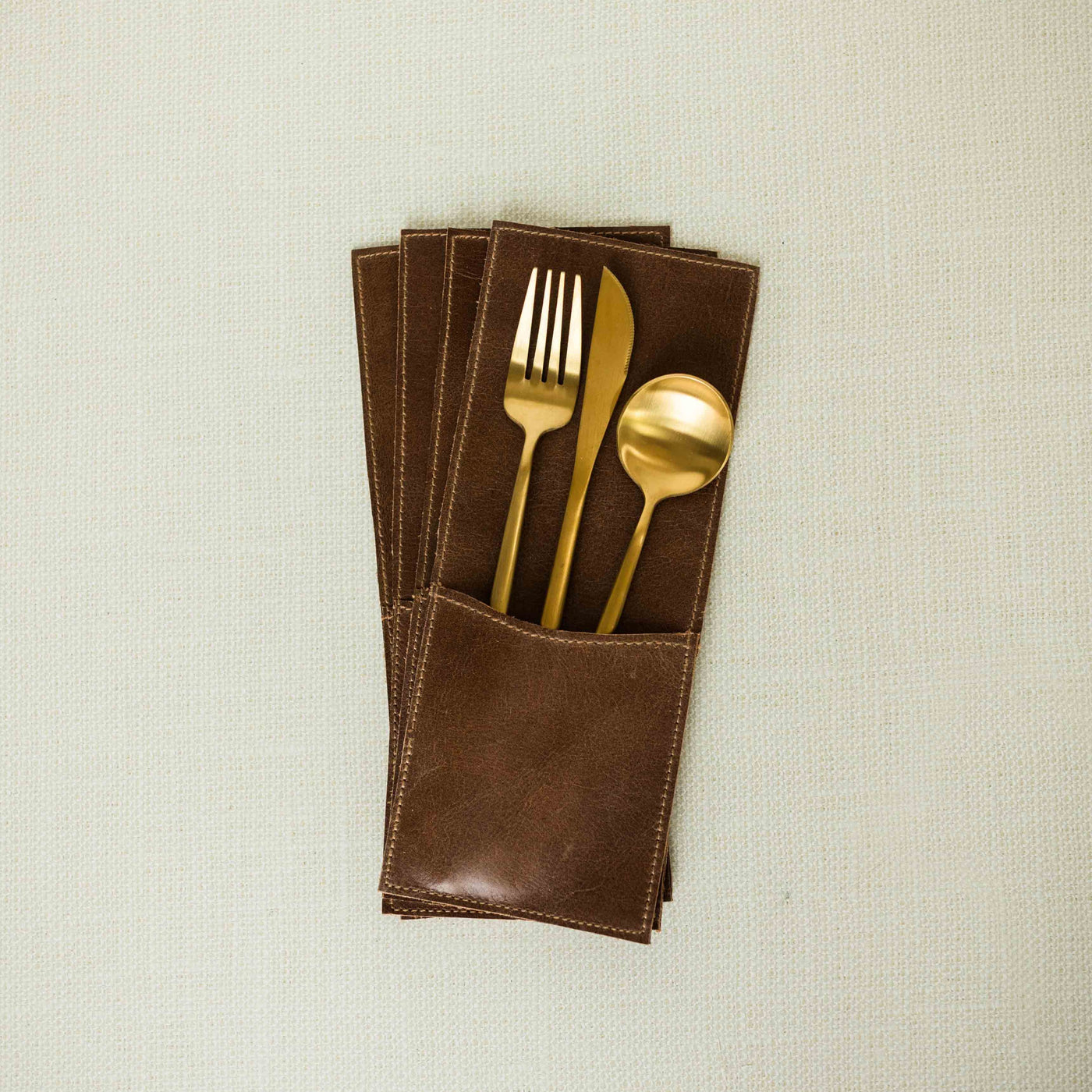 Leather Cutlery Holder | Set of 4