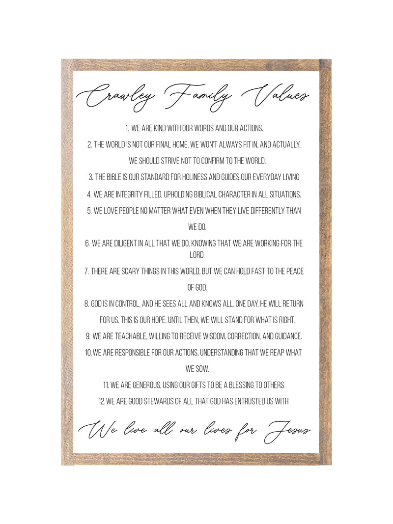 Family Values | Personalized