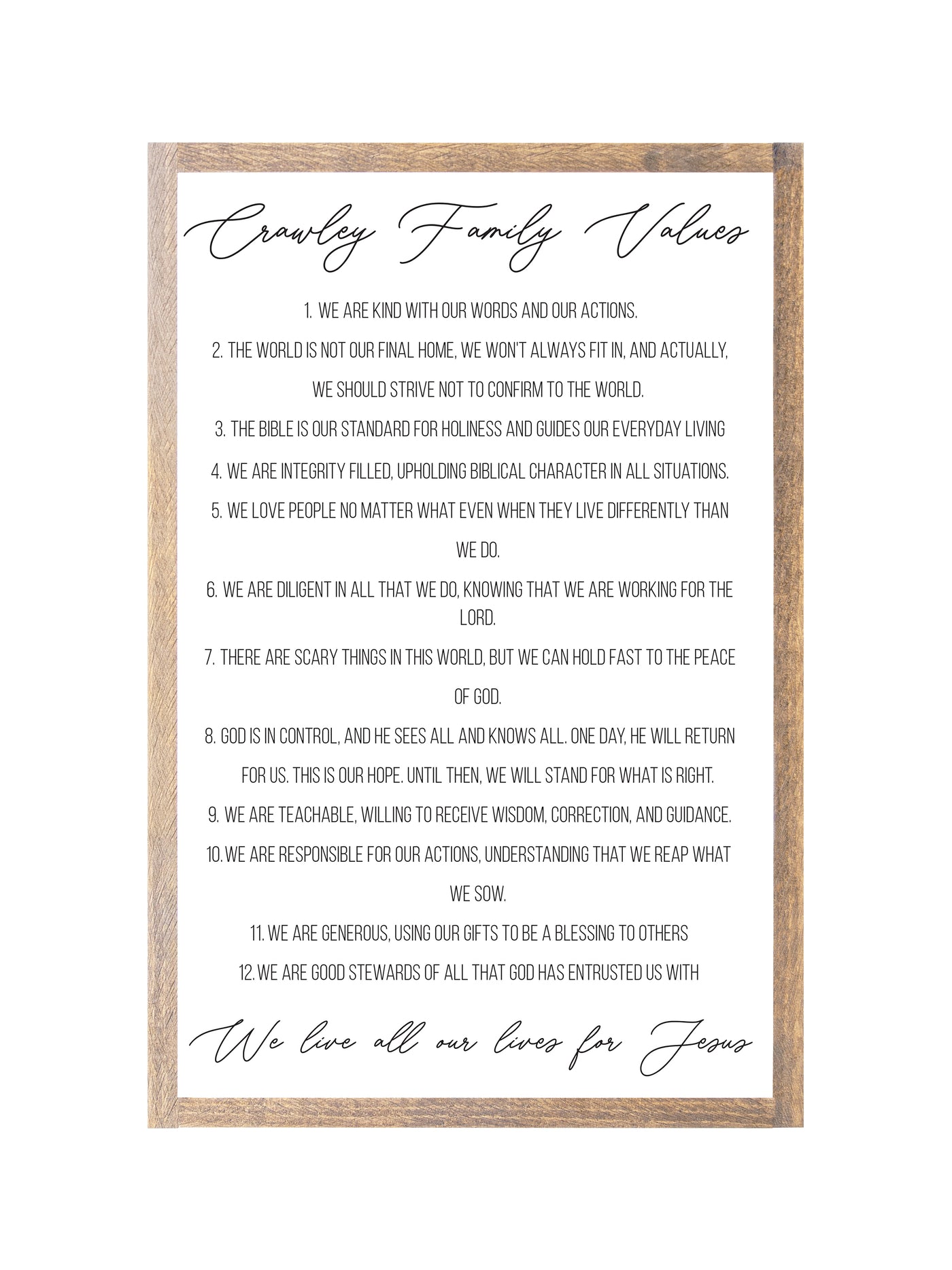 Family Values | Personalized