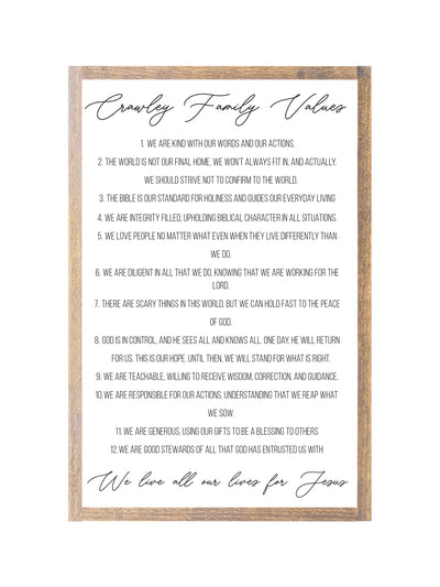 Family Values | Personalized