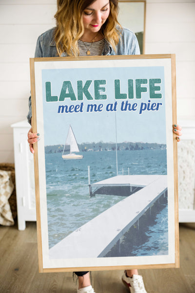 Lake Life Vintage Poster