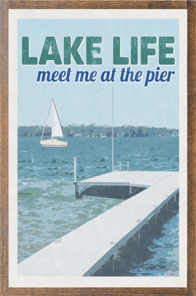 Lake Life Vintage Poster